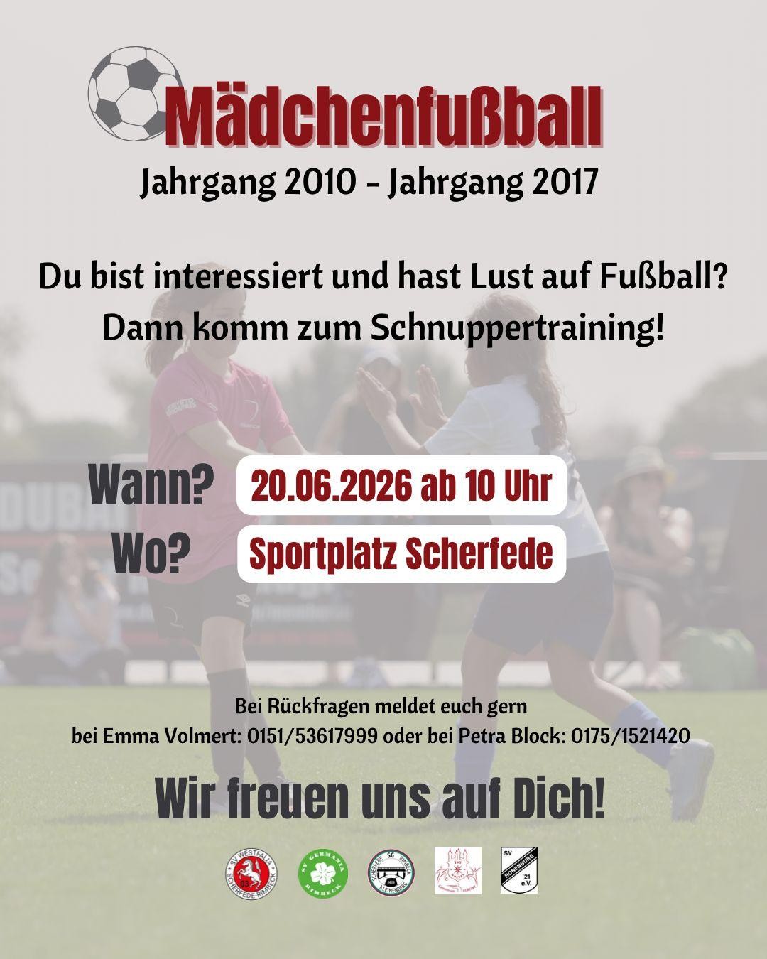 Schnuppertraining Mädchenfußball